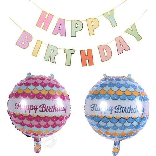 50 Pieces/set of 18-inch Childrens Birthday Balloon Birthday Balloon Party Happy Birthday Aluminum Foil Balloon Childrens Toy