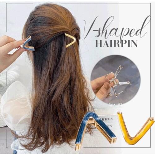 High Quality V-shaped Hairpin for Women Girls Classic Elegant Hair Claws Fashion Hair Accessories Birthday Xmas Gift
