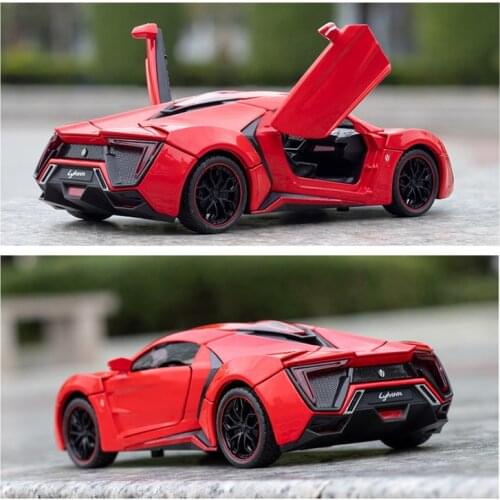 1:24 LYKAN Hypersport Diecasts & Toy Vehicles Toy Metal Toy Car Model Wheels High Simulation Pull Back Collection Kids Toys