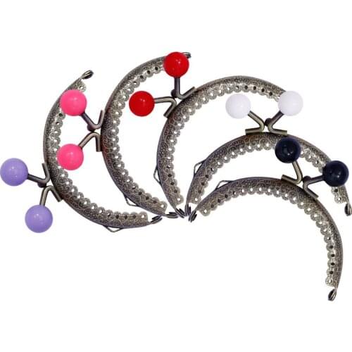 10PCS 8.5cm Round Metal Purse Frame Handle for Clutch Bag Accessories Making Kiss Clasp Lock Bronze Tone Candy Bags Hardware