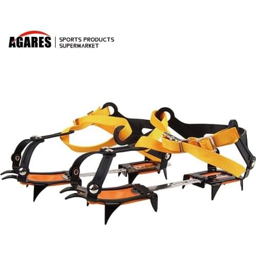 10 Teeth Anti-Skid Crampons Manganese Steel Climbing Gear Snow Ice Climbing Shoe Grippers Crampon Traction Device Mountaineering