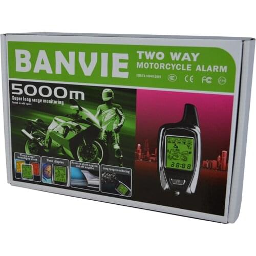 100% OEM from SPY 5000m 2 Way Anti-theft Motorcycle security alarm system with two LCD transmitters remote engine start