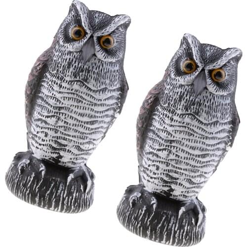 2x Outdoor Plastic Owl Statue Figurine Sculpture Home Garden Yard Decor Art