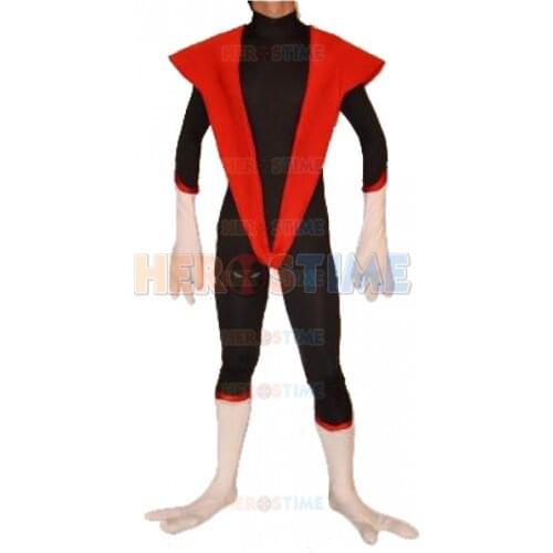 2016 New Nightcrawler Spandex Costume with Blue Tail Superhero Cosplay Costume Halloween Bodysuit Free Shipping