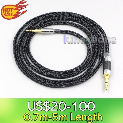 LN006581 8 Core Silver Plated Black Earphone Cable For Denon AH-D340 D320 NC800 NC732 NCW500 AKG Y40 Y50 K545 N60c K845 K840