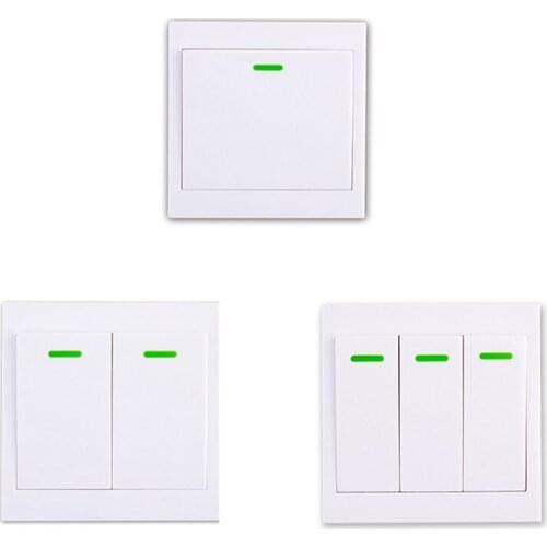 86 Wall Panel Remote Transmitter 1 2 3CH Sticky RF TX Smart Home Room Hall Living Room Bedroom Wirelss Remote 315/433.92 MHz