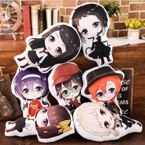 Anime Bungou Stray Dogs Cartoon Short Stuffed Dolls Nakajima Atsushi Osamu Dazai Edogawa Ranpo Cushion Plush Pillow Toys Gift