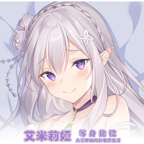 Anime Re Zero Kara Hajimeru Isekai Seikatsu Emilia Dakimakura Hugging Body Pillow Cover Long Cushion Male Pillow Case Otaku Gift