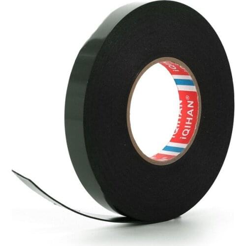 Car foam double-sided tape length 10m thickness 1mm PE green film black car strong foam sponge double-sided tape car trim strip
