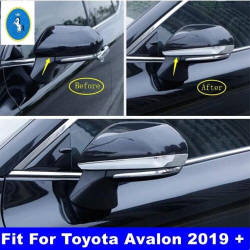 Car Accessories Outside Door Rearview Mirror Stripes Decoration Cover Trim Fit For Toyota Avalon 2019 2020 2021 Chrome Exterior