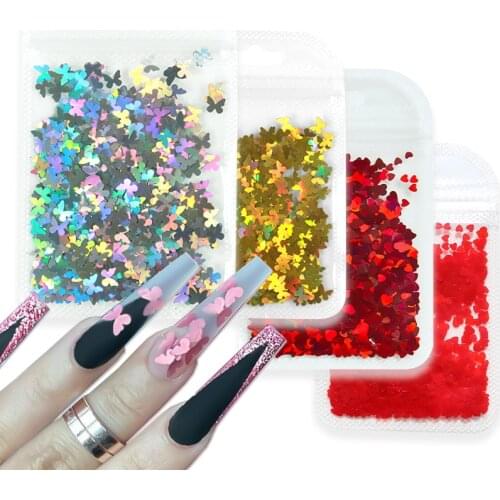 2g Shiny Snowflake Nail Glitter Sequins 3D Laser Mirror Slices Winter Christmas Design Flakes Nail Art Decoration Accessories