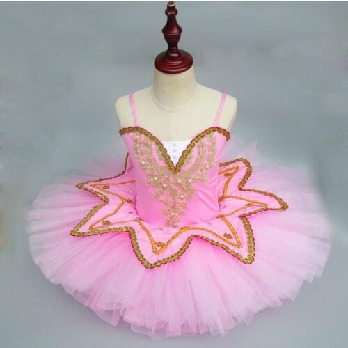 Childrens Ballet Tutu Dress Kids Swan Lake Dance Dress Female Performance Costumes Sling Tutu Dress Princess Suit D-0323