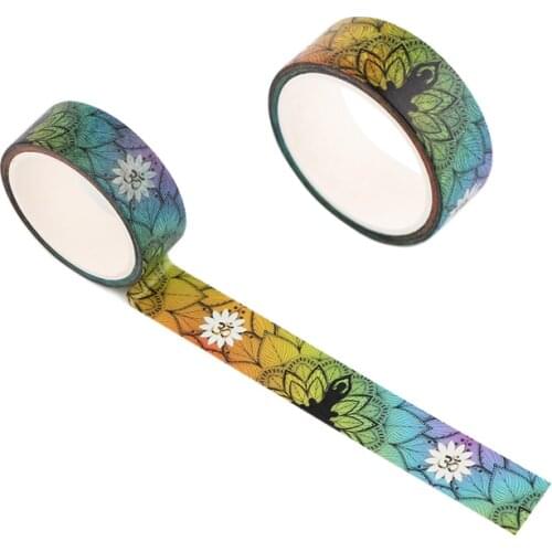 E3394 Cartoon Colorful Yoga Pattern Decorations 90s DIY Scrapbooking Adhesive Washi Tape Printed Sticker