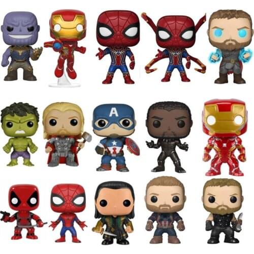 Funko Marvel The Avengers Iron Man Spiderman Hulk Thanos Thor Captain America PVC Action Figure Collectible Model toys