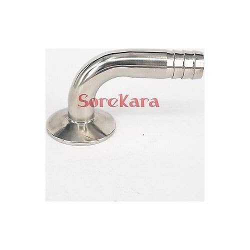 Fit Hose I/D 89mm Barbed 304 Stainless Steel Ferrule OD 106mm Sanitary Ferrule 90 Degree Elbow Pipe Fitting