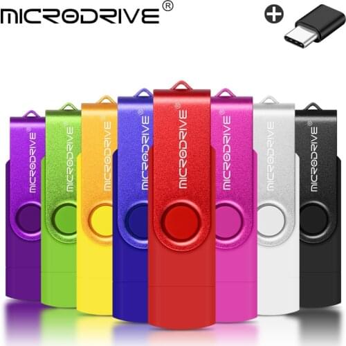 360° Rotate OTG 3 in 1 Type-C USB Flash drive 32GB USB 2.0 Phone pen drive 4g 8g 16g 64g 128GB usb memory storage devices U disk