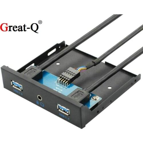 Great-Q USB3.0 20Pin USB3.0 * 2 + audio earphone interface desktop computer floppy drive panel