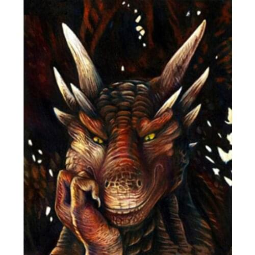 Smiling Dragon Man 40x50CM DIY Painting By Numbers Animals On Canvas Pictures By Numbers Home Decoration DIY Minimalism Style