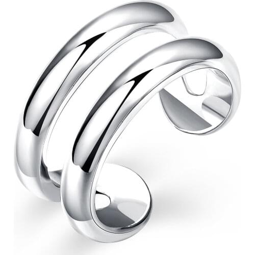 New wholesale silver color rings elegant fashion charm female for women lady wedding party gift hot sale