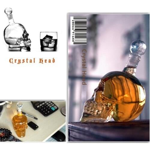 Creative 350-1000mll skull vodka foreign wine bottle cup glass dispenser insulated wine glass drinking glasses