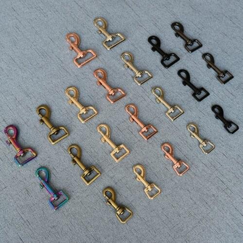 LOGO 10 Pcs 15mm/20mm/25mm/32mm Metal Safety Strong Clips Lobster Clasp Dog Leash Carabiner Snap Hook DIY Key Chain Bag LOGO-GK