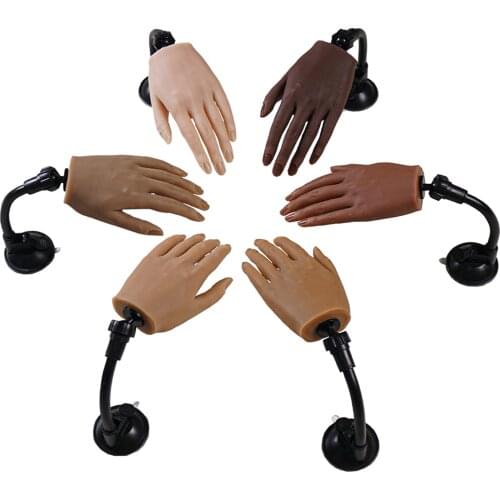 High Simulation Silicone Hand Model For Nail Art Practice 3D Adult Mannequin With Flexible Finger Adjustment Display With Holdle