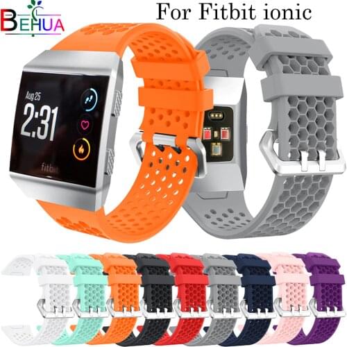 Soft Silicone Sport Strap For Fitbit ionic Replacement Watchband smart bracelet Wrist Band straps accessories belt waterproof