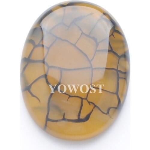 Natural Dragon Agates Gem Stone Oval Cabochon CAB No Hole Jewelry 30x40x6MM 1PCS QU3206