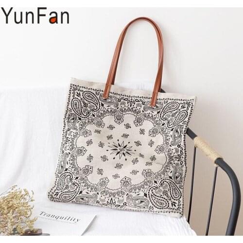 Niche Ethnic Style Canvas Female Shoulder Bag, Literary Fresh and Casual Wild Womens Handbag, Lightweight Cotton and Linen bag
