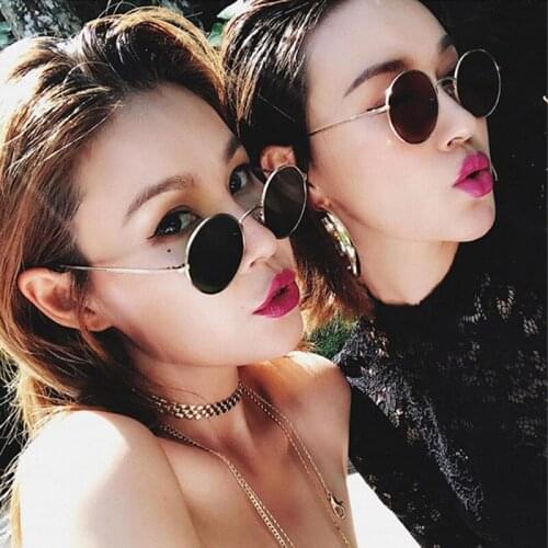 New Fashion Women Small Round Metal Frame Candy Vintage Sunglasses New Hip-hop Personality Style Colorful Lenses Retro Glasses