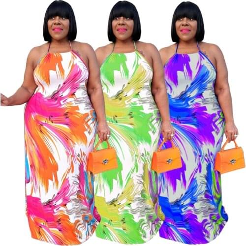 Plus Size Maxi Dress Fall Vestidos Elegantes Para Mujer Urban Leisure Simple Condole Belt Sleeveless Wholesale Dropshipping