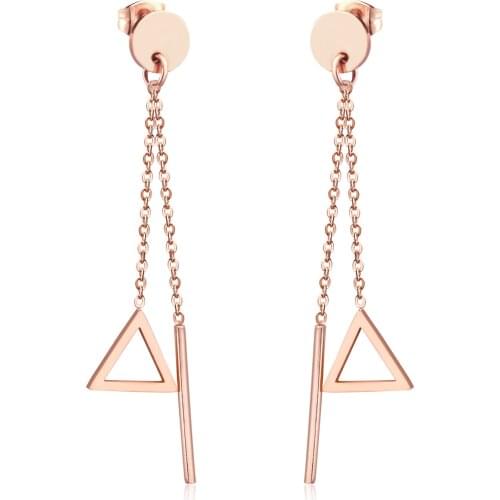 LUXUSTEEL Stainless Steel Drop Earrings Silver Color Triangles Pendants Earrings Fashion Jewelry Brinco Party Wedding Wholesale