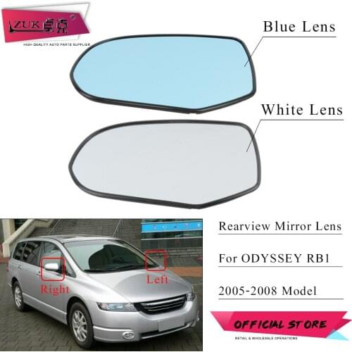 ZUK Left Right Heated Exterior Rearview Mirror Lens Side Mirror Glass For HONDA ODYSSEY RB1 2005 2006 2007 2008 2.4L Bule White