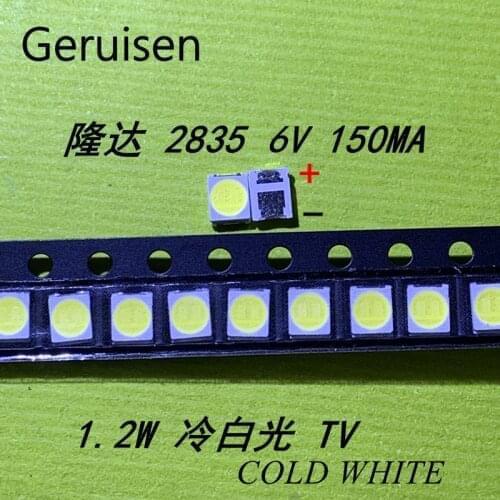 200PCS Original LEXTAR 2835 3528 1210 6V 1.2W SMD LED For Repair TV Backlight Cold white LCD Backlight LED