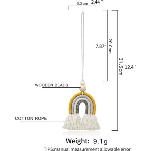 Woven Rainbow Wall Hanging for Bedroom Nursery Baby Kids Rooms Car Hanging Gifts N0HF