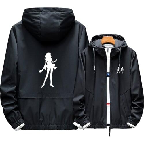 Cosplay Role Chibiusa Hoodie Long Sleeve Printed Zipper Noctilucent New Fashion Loose Cotton Thick Jacket