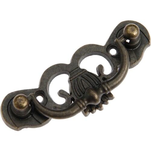 1set Old Fashion Handle Antique Bronze Pull 80x30mm w/screws Chinese knob Drawer Cabinet Vintage Jewelry Chest Cupboard Decor