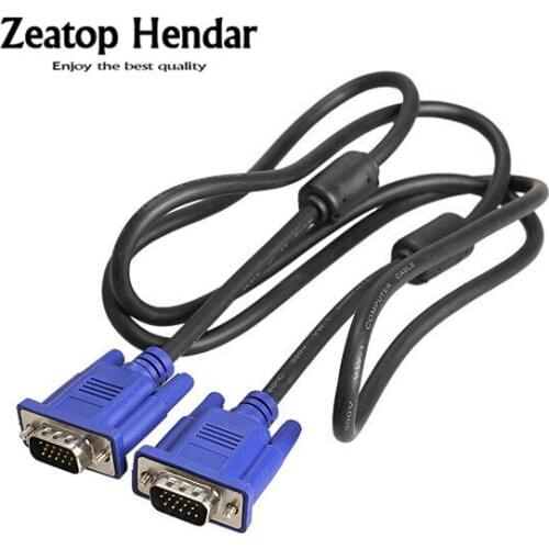 1Pcs 1.5M VGA Cable VGA/SVGA HD/DB15 Male to Male Extension Monitor Cable 5ft