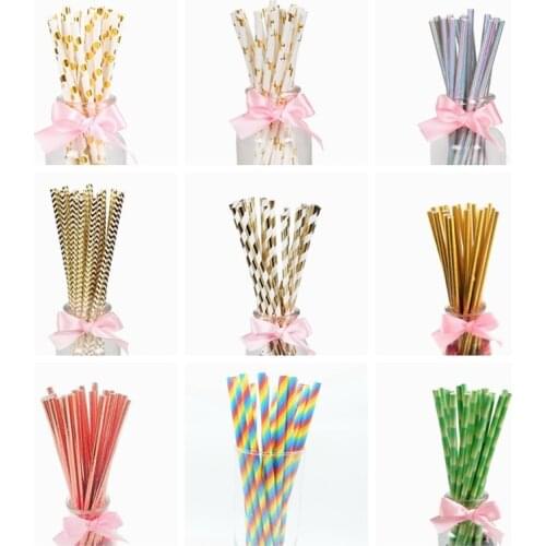 25/50pcs Drinking Paper Straws flamingo Unicorn Straw halloween christmas Baby Shower Decoration Gift Party Event Supplies