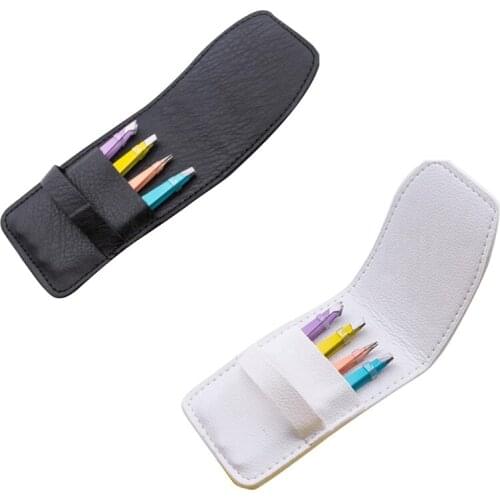 4Pcs Eyebrow Tweezers Professional Precision Slant Flat Pointed Tip Hair Removal Stainless Steel Plucker Tools with Faux Leather