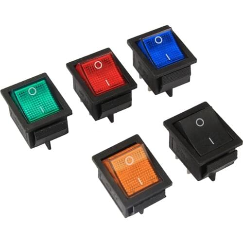5PCS 4 Pins 6 Pins Latching Rocker Switch Power Switch I/O With Light 16A 250VAC 20A 125VAC