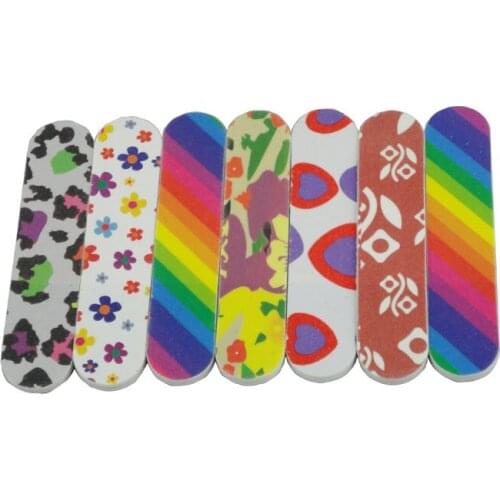 500MINI COLORFUL EMERY BOARDS Nail Files Buffer Buffing Crescent Grit Sandpaper File #NFZ009
