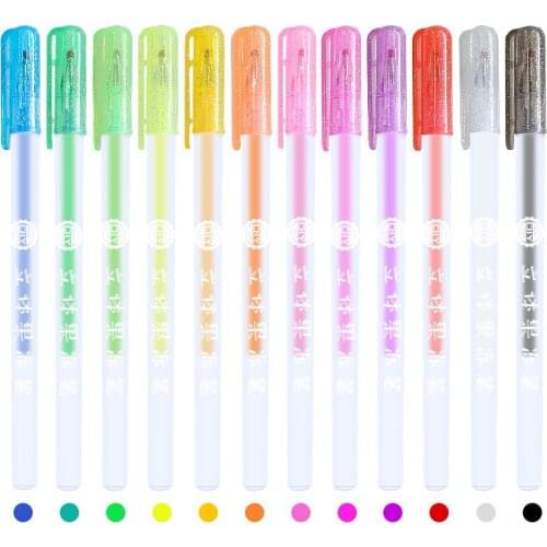 6pcs/Lot 3D Glossy Jelly Ink Pen Highlighter Three-Dimensional Jelly Pen DIY Graffiti Painting Gel Pen Set School Art Stationery