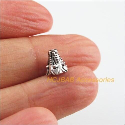 70 New Horn Spacer Tibetan Silver Color Flower Cone Connectors End Beads 7.5x8.5mm