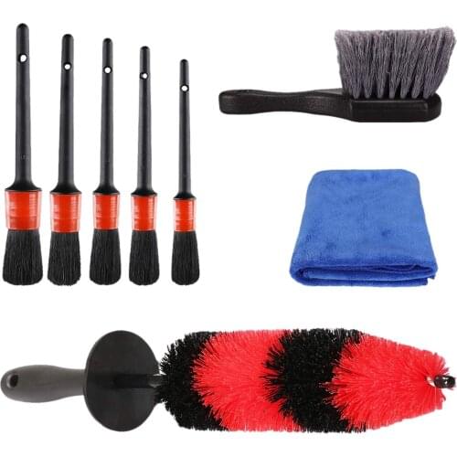 8PCS Flexible Wheel & Tire Brush Car Detailing Kit for Car Alloy Wheel Air Vent