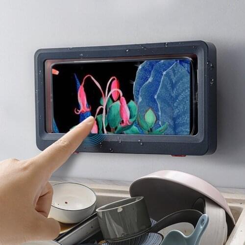 Bathroom Toilet Mobile Phone Holder Box Shower Phone Box Wall Mounted Soap Bracket Phone Storage Case Waterproof Shower Watching