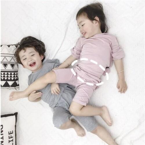 Baby Clothes Pajamas Sets Boys Girls Pajamas Set Children Cotton Sleepwear Half Sleeve Baby Bodysuit Home Suit 2PCS Clothes