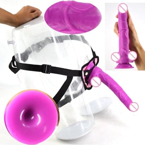 FAAK discreet package strapon dildo suction sex toys for women strap on penis adjustable belt realistic dick erotic anal plug