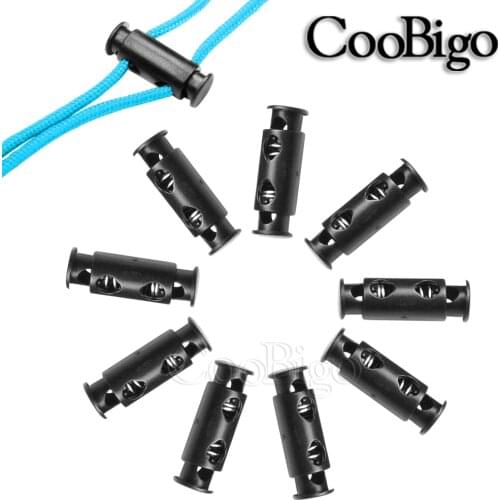 Cord Lock End Spring Toggle Clamp Clasp Stopper Clips Sportswear Hat Shoelace Paracord Backpack Bag DIY Accessory Plastic 100pcs