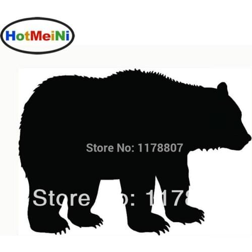 HotMeiNi 4.9*3.5" Bear Car Sticker Grizzly Black Outdoors Wild for Car Window Laptop Vinyl Decal Cool Gift Black/Sliver
